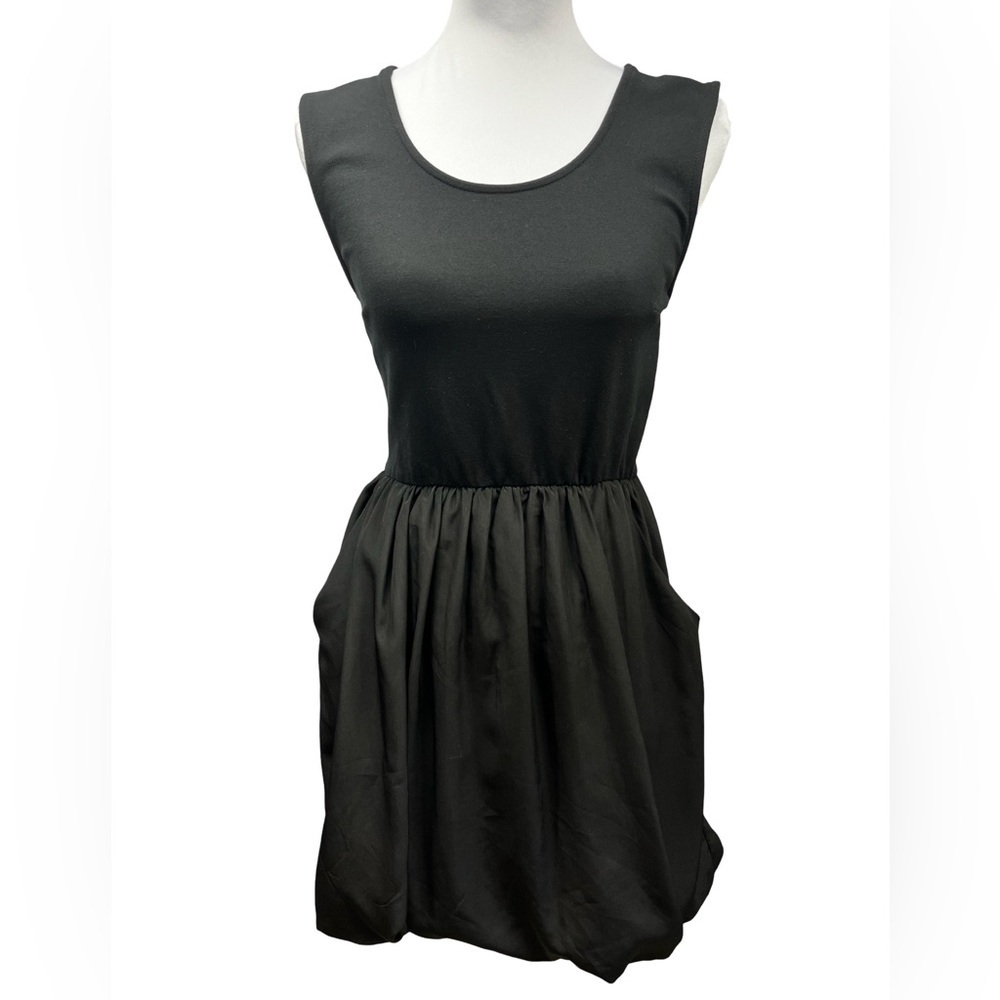 BarIII Knit Top Scoop Neckline Bubble Skirt With Pockets Above Knee Length Dress